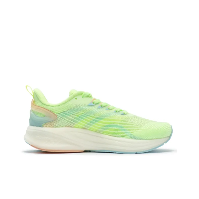 361° QU!KFOAM Running Shoes Women's Low Top Fluorescent Light Yellow Green/Pink Sand-1