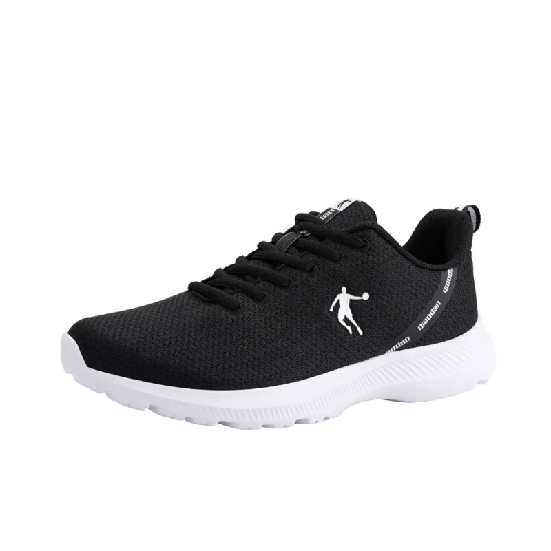 QIAODAN Cushioning Anti Slip And Wear Resistant Low Top Running Shoes Men's Black White-2