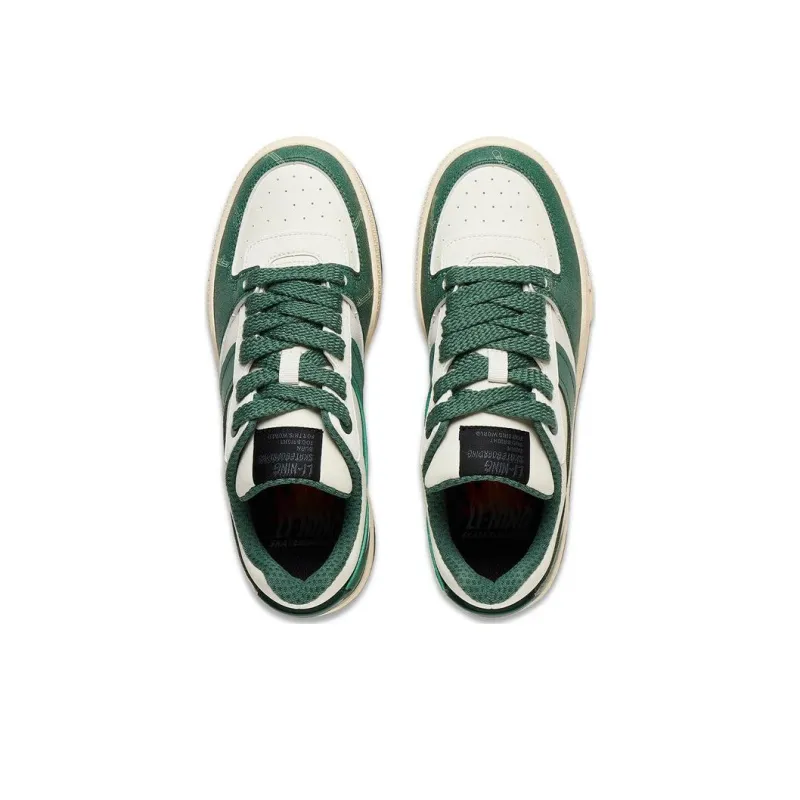 LiNing Zhengrong 92S Cushioning Wear-Resistant Low-Top Skateboard Shoes Women's Deep Temple Green-3