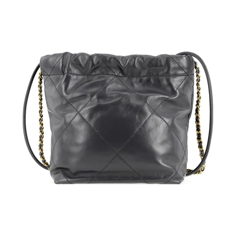 CHANEL 22Bag Bright Calfskin Bucket Bag, Shoulder Bag, Crossbody Bag Mini Women's Gray-2