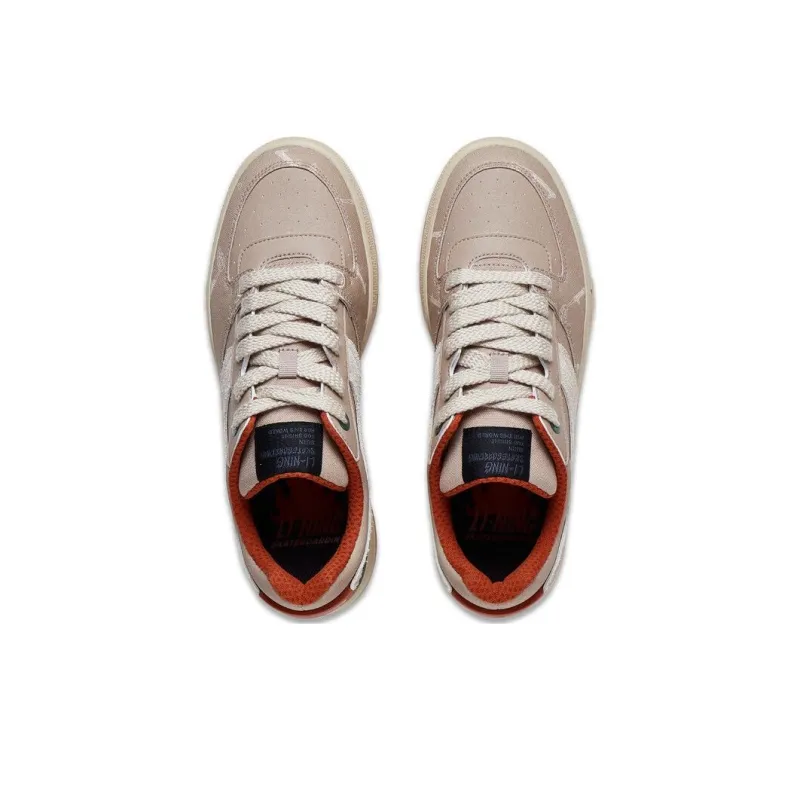 LiNing Zhengrong 92S Durable Cushioning Low-Top Skateboard Shoes Men's Light Brown Glaze-3