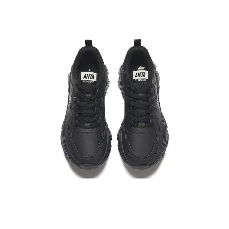 Anta Cushioning Wear-Resistant Low-Top Running Shoes Men's Black-2