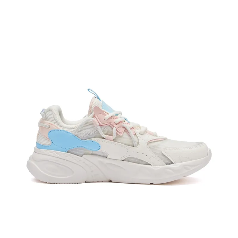 361° Dragon Eyes Dragon Eyes Breathable And Lightweight Low Top Running Shoes Women's Feather White/Transparent Pink-1