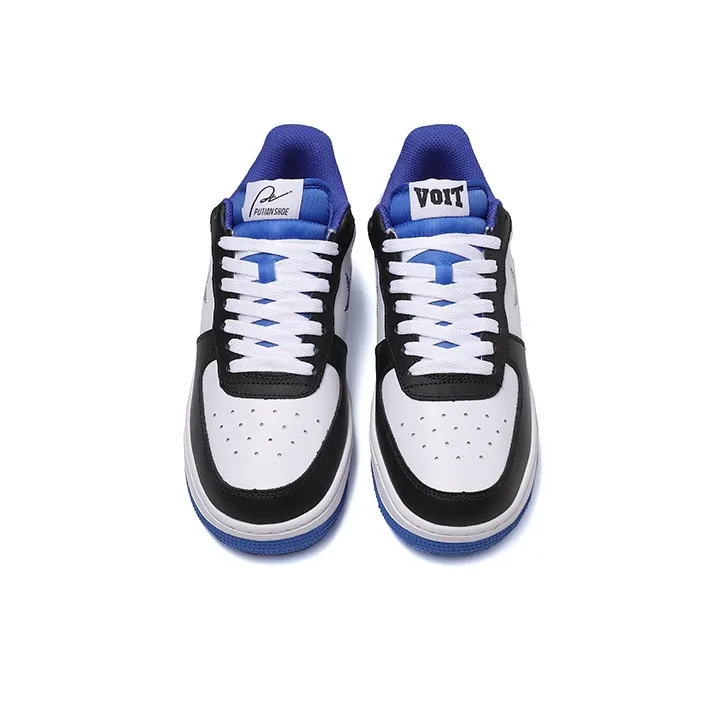 VOIT Skateboard Shoes Unisex Low Top Black White Blue-3