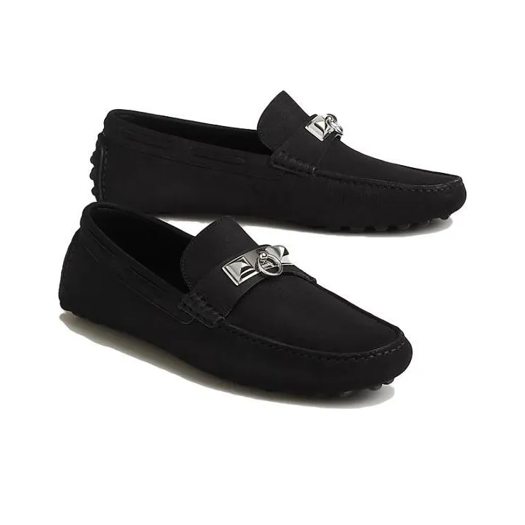HERMES Irving Loafers Men's Black-4