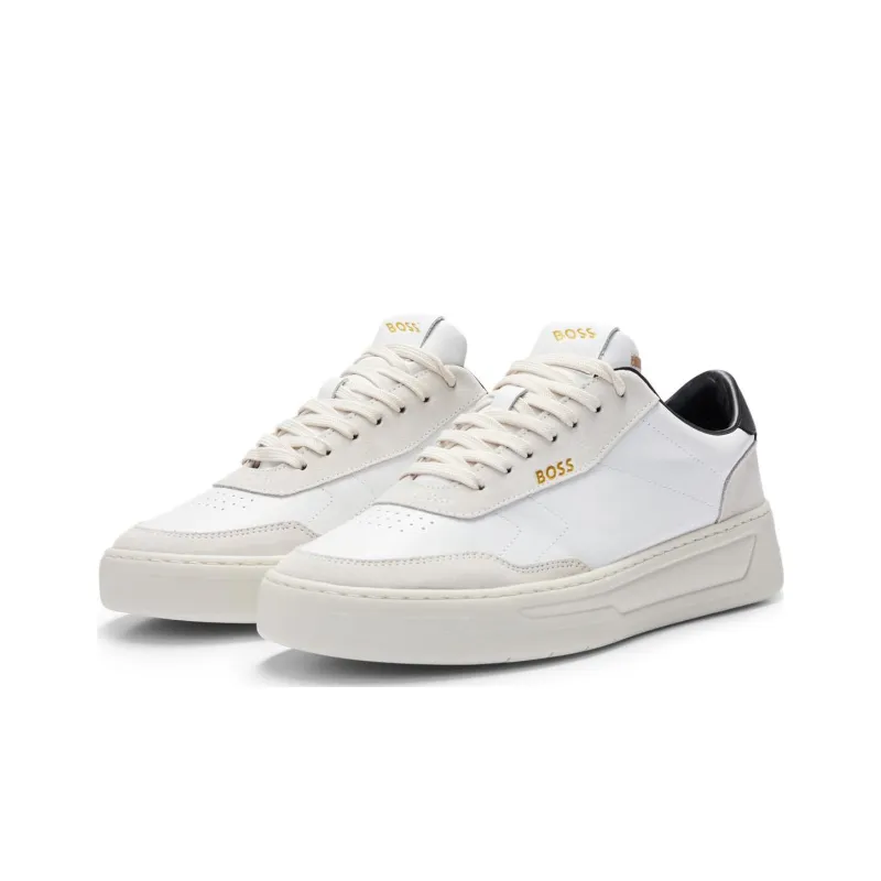 HUGO BOSS Low Top Skateboard Shoes Men's White Gray-2