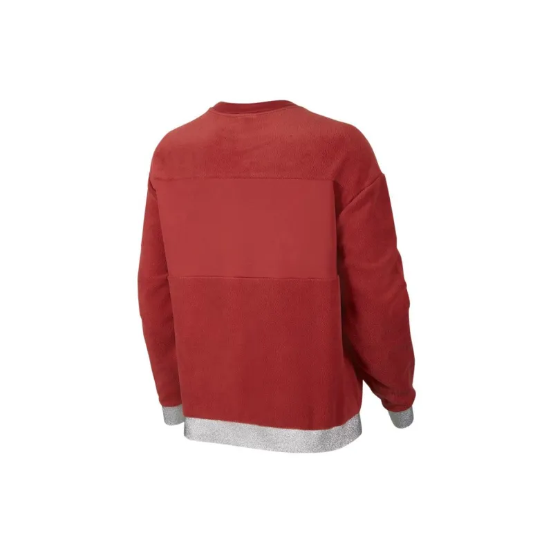 Nike Sweatshirts Women's Fir Wood Red/Metallic Silver-1