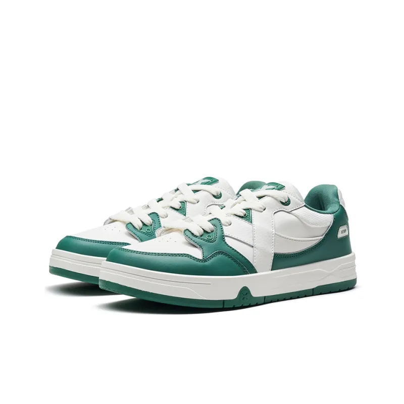 XTEP MAXX1.0 Slip-Resistant Low-Top Skateboard Shoes Men's Deep Turquoise/Sail White-4