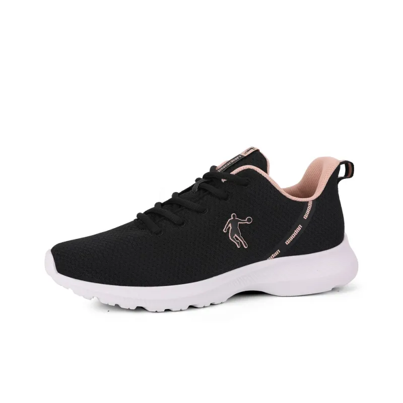 QIAODAN Cushioning Anti-Slip And Wear-Resistant Breathable Coverage Low-Top Running Shoes Women's Black Pink-2