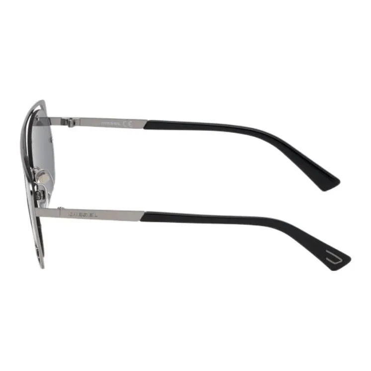 DIESEL Metal Irregular Shape Sunglasses Men's Gray-2