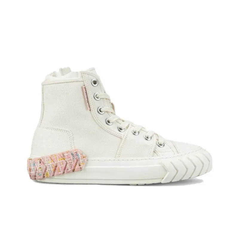 Both Mid Top Skateboard Shoes Women's White-1