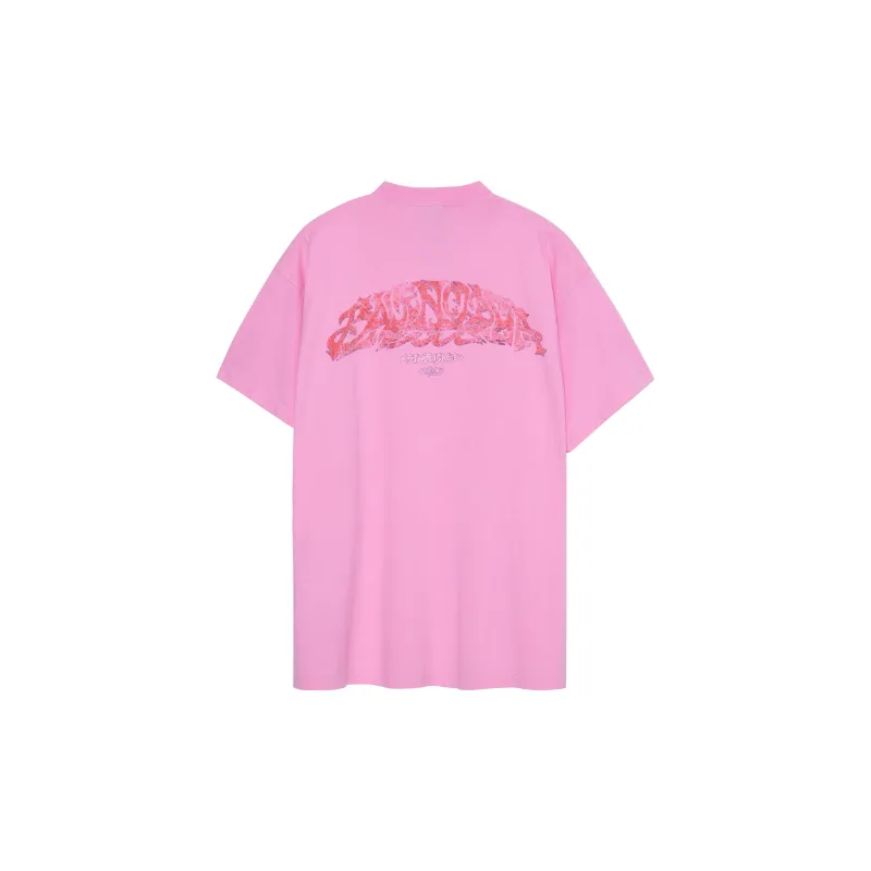 Balenciaga SS23 T Shirt Loose Fit Style Unisex Pink-1