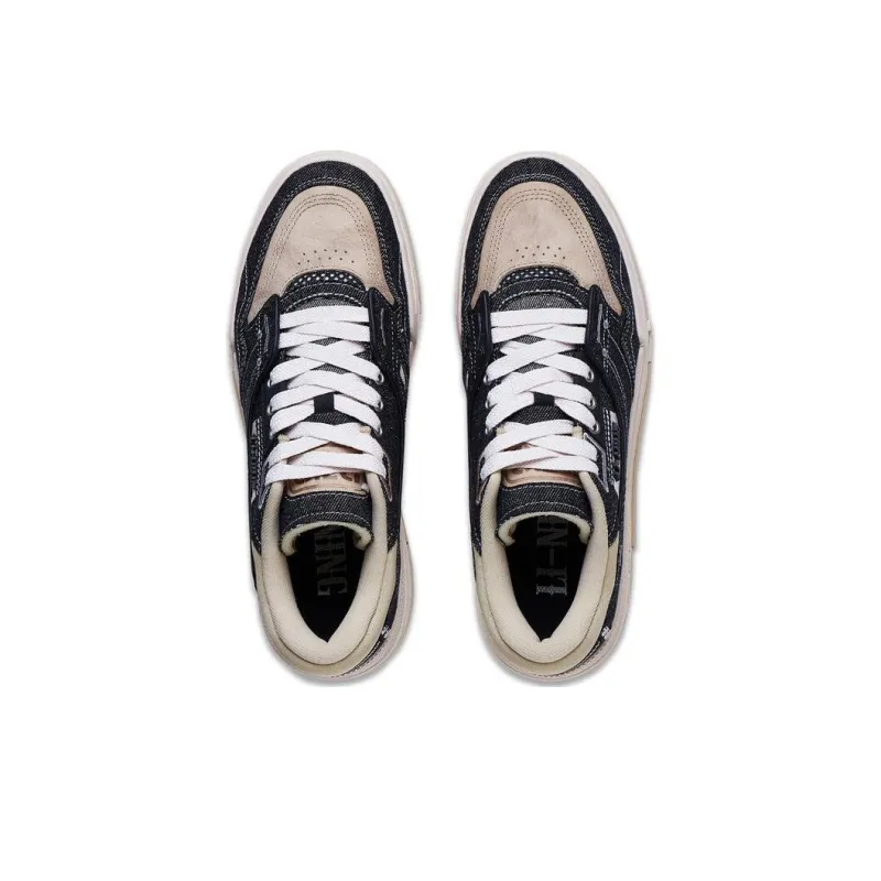 LiNing 001 BTC BTC PRM Cushioning Wear Resistant Low Top Skateboard Shoes Men's Black-3