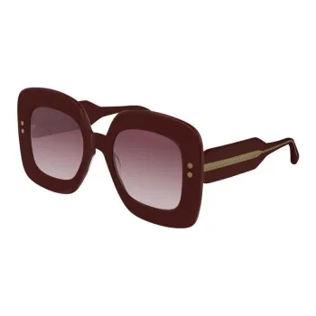 Bottega Veneta Acetate Irregular Shape Sunglasses Women's Red