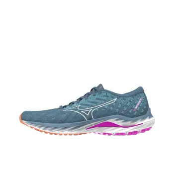 Mizuno Wave Inspire 19 Abrasion Resistant Shock Absorbers Low Top Running Shoes Women's Blue