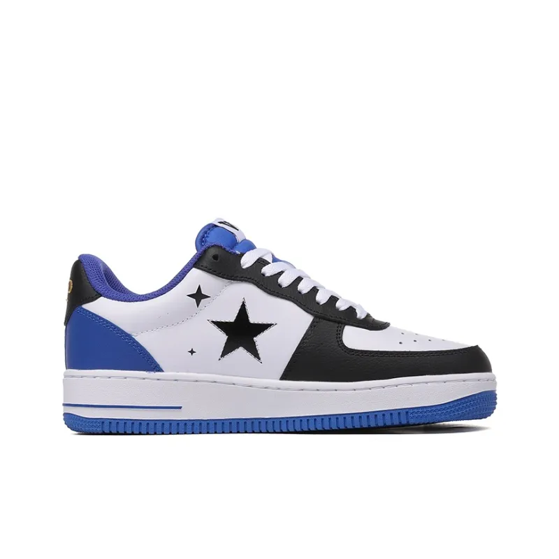 VOIT Skateboard Shoes Unisex Low Top Black White Blue-1