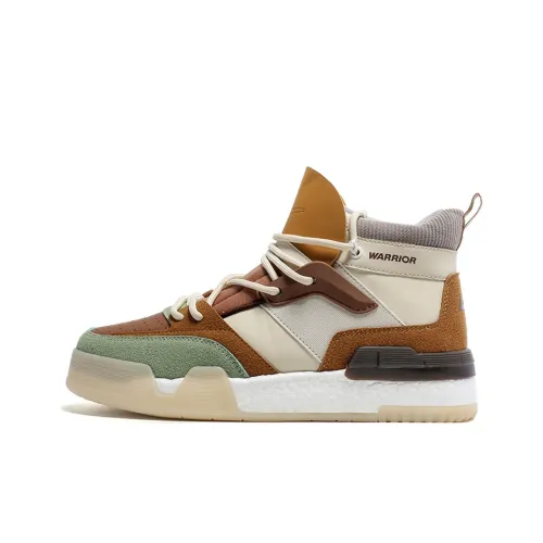 Warrior Anti Slip Wear Resistant High Top Skateboard Shoes Men's Mocha