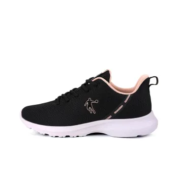 QIAODAN Cushioning Anti-Slip And Wear-Resistant Breathable Coverage Low-Top Running Shoes Women's Black Pink