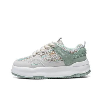 Warrior Chanel Inspired White Sneakers Wear resistant And Lightweight Low Top Skateboard Shoes Women's Beige Green