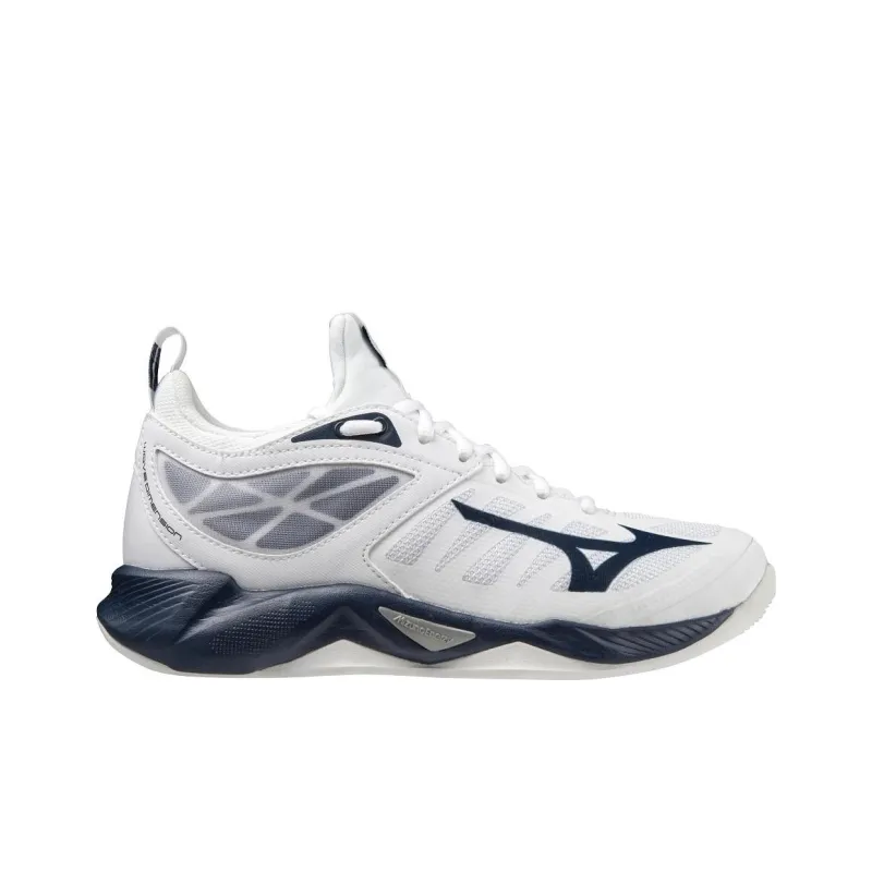Mizuno Women's Wave Abrasion Resistant Low Top Training Shoes Women's Blue White-1