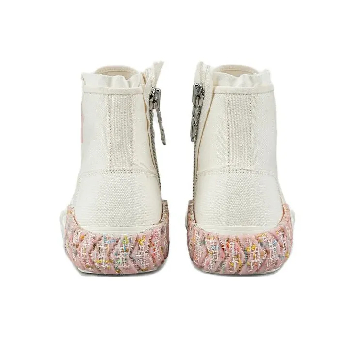 Both Mid Top Skateboard Shoes Women's White-4