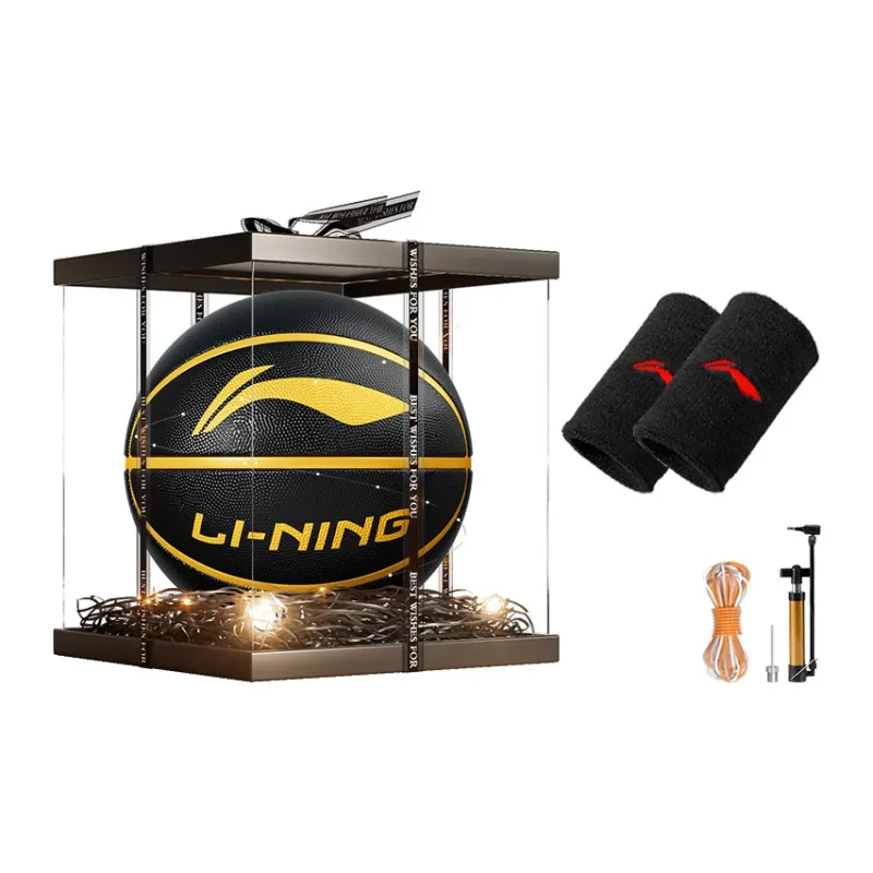LiNing CBA Collection Rubber Basketball Black Gold Size 7 Training Unisex-8