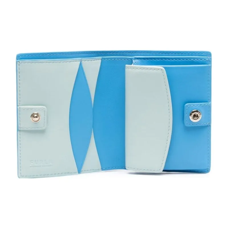 Furla Embossed Leather Wallet Women's Sky Blue-2