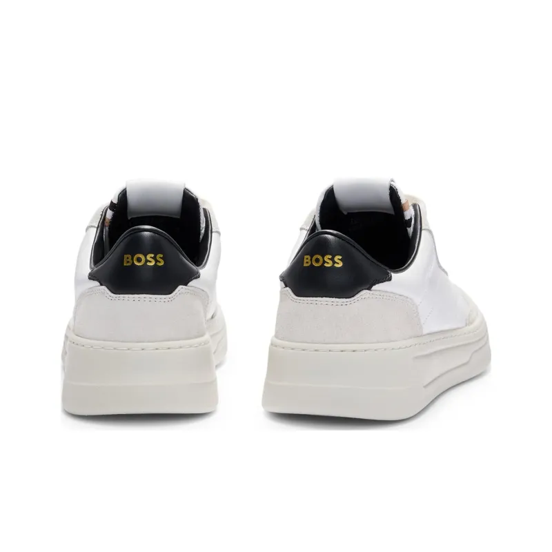HUGO BOSS Low Top Skateboard Shoes Men's White Gray-3