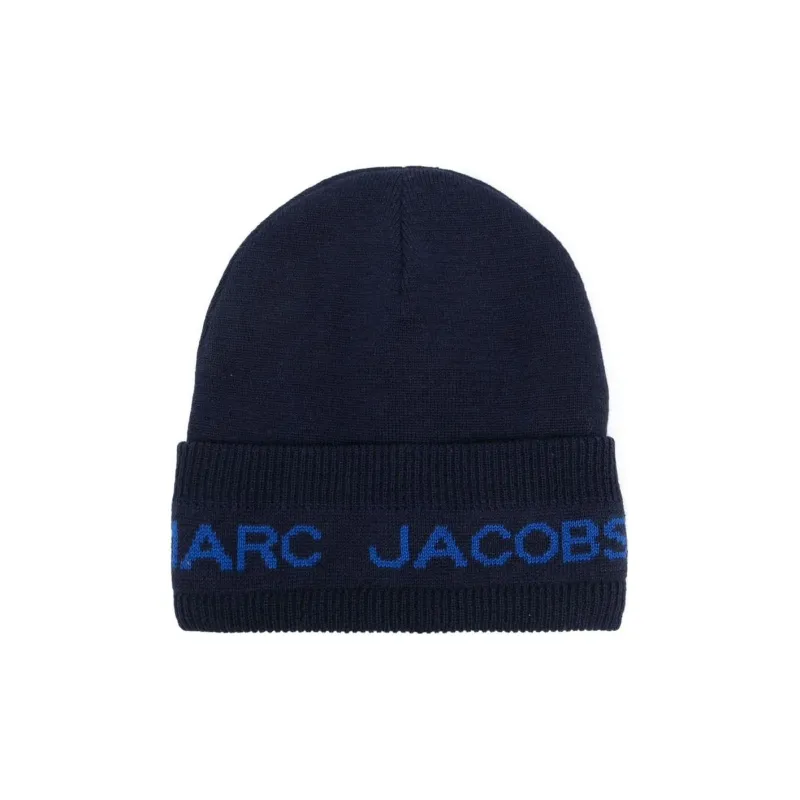 MARC JACOBS Kids Logo print Knitted Beanie Hat-1