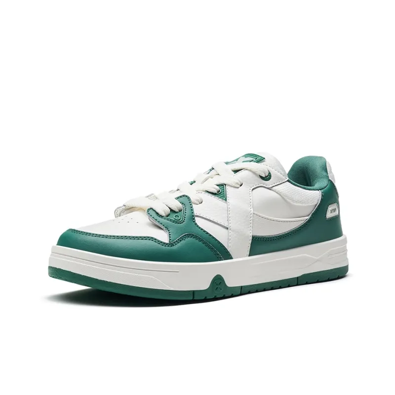 XTEP MAXX1.0 Slip-Resistant Low-Top Skateboard Shoes Men's Deep Turquoise/Sail White-1
