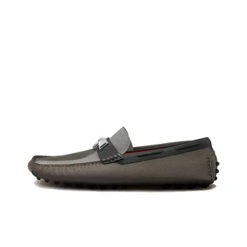 HERMES Irving Loafers Men's Gray Green