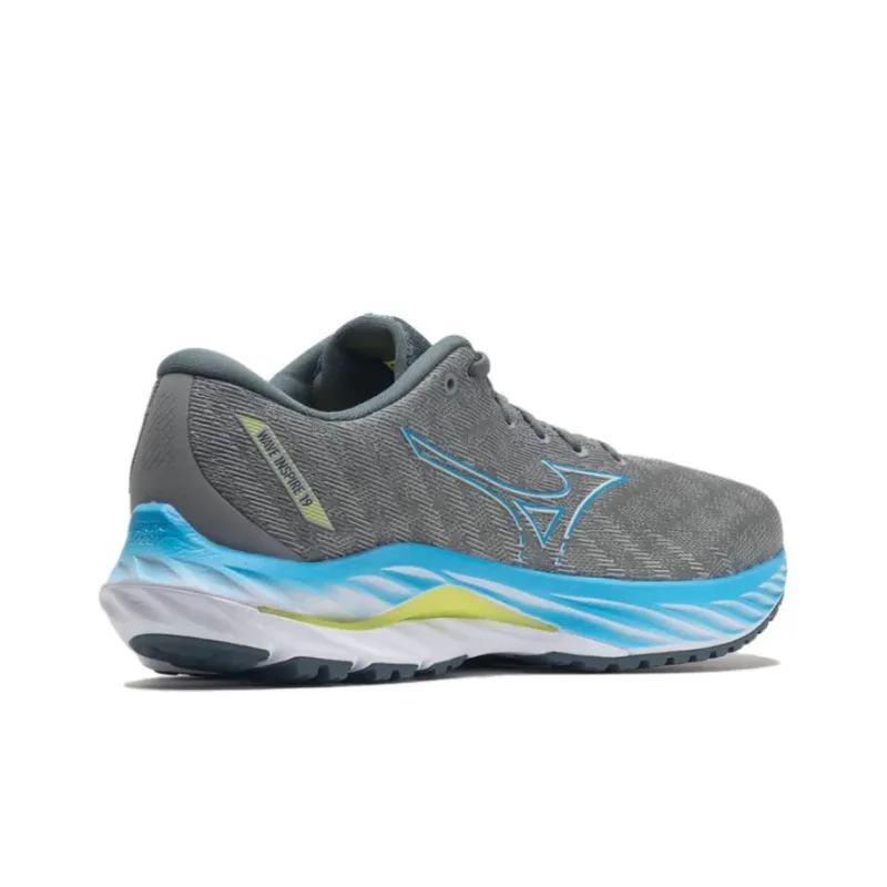 Mizuno Wave Inspire 19 Abrasion Resistant Low Top Running Shoes Men's Gray-3