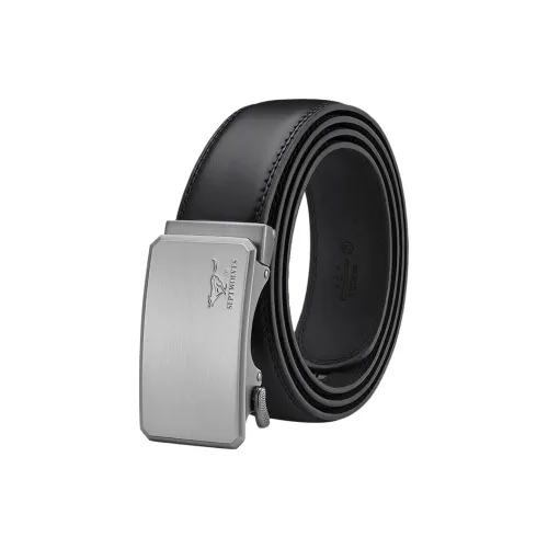 SEPTWOLVES Casual Automatic Buckle Business Adjustable Cow Leather Leather Belts Men's Width 3.55CM