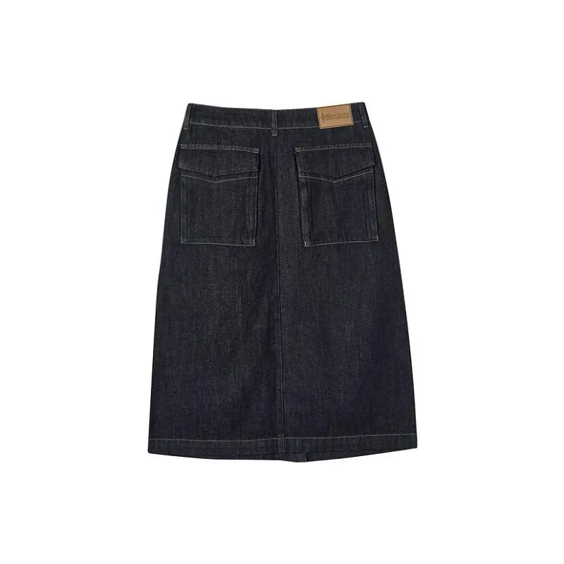 Skechers Denim Long Skirts Women's Denim Dark Blue-1