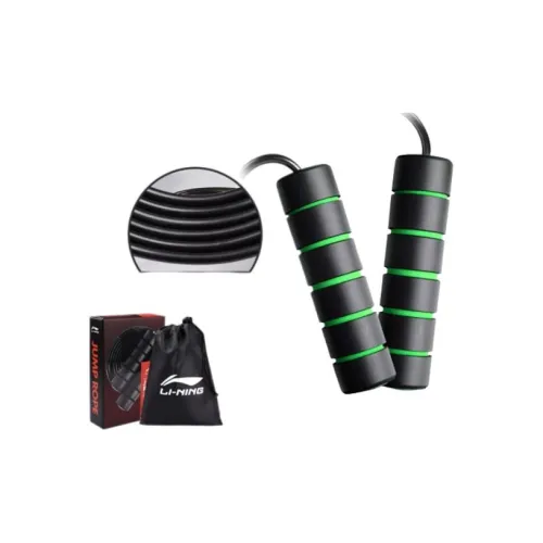 LiNing Fitness Training Non Countable Jump Ropes Fitness Crowd PVC Rope PP Foam Controller 2.7m Black Green