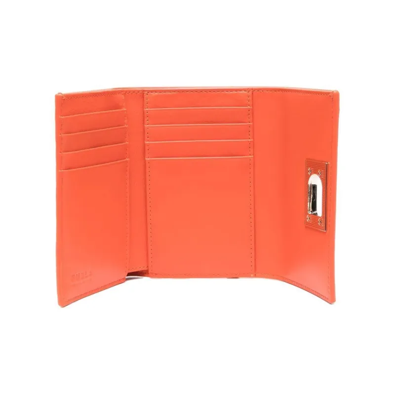 Furla Leather Wallet Small Size Women's Orange-2