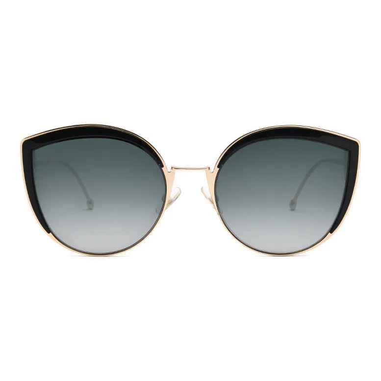 FENDI Plate And Metal Cat Eye Sunglasses Women's Gradient-1