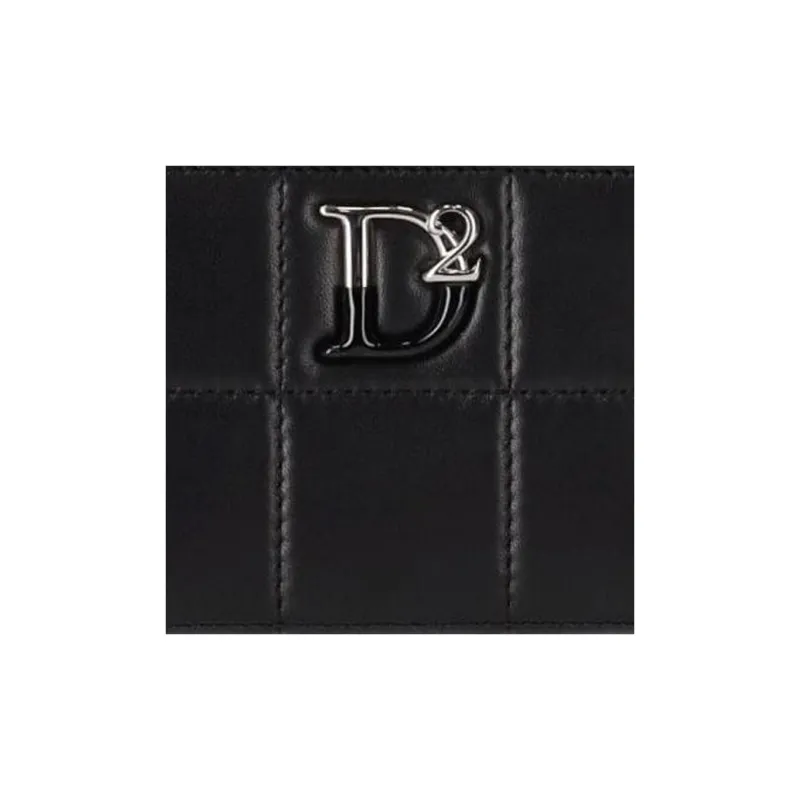 DSQUARED 2 Logo Plaque Zip Around Quilted Wallet-4