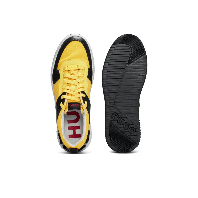 HUGO BOSS Wear-Resistant Low-Top Skateboard Shoes Men's Black Yellow-4