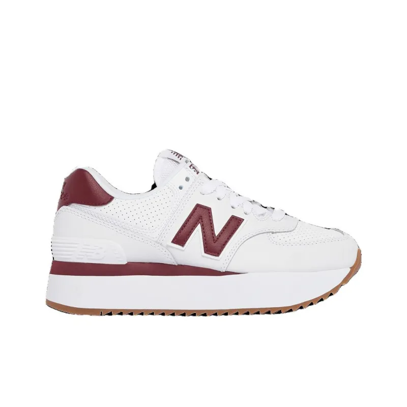 New Balance NB 574 Shock Absorbers Low Top Running Shoes Unisex White Red-1