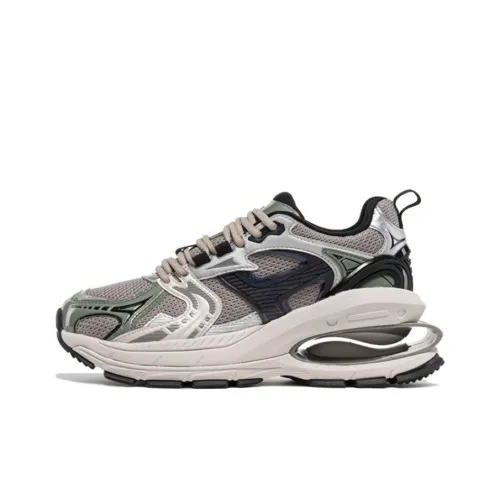 LiNing Project* Cushioning Wear Resistant Low Top Chunky Sneakers Women's Gray Black