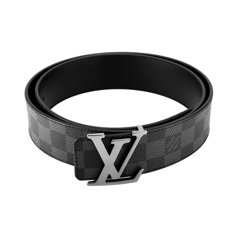 LOUIS VUITTON Lv Initiales Silver Buckle Reversible Belt Damier Graphite 40mm-2