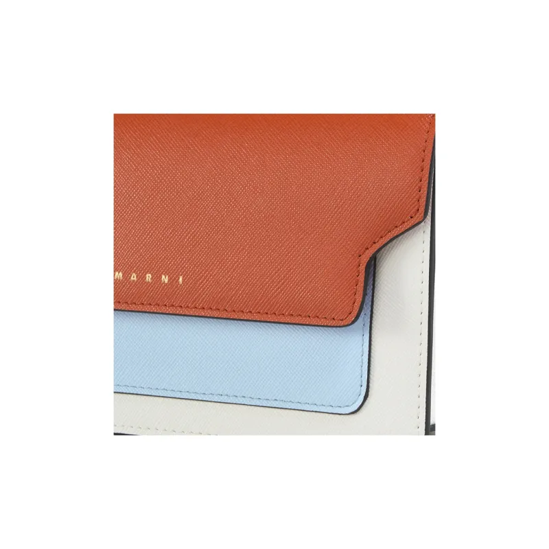 MARNI Calfskin Wallet Regular Women's Orange/Blue/White-3