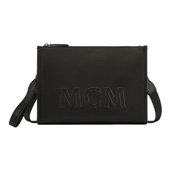 MCM Leather Crossbody Bag Large Size Unisex Black