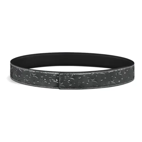DIOR Logo Letter Leather Belts Men's Black 3.5CM