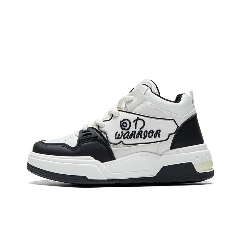 Warrior Wear resistant And Lightweight High Top Skateboard Shoes Women's Beige Black-0