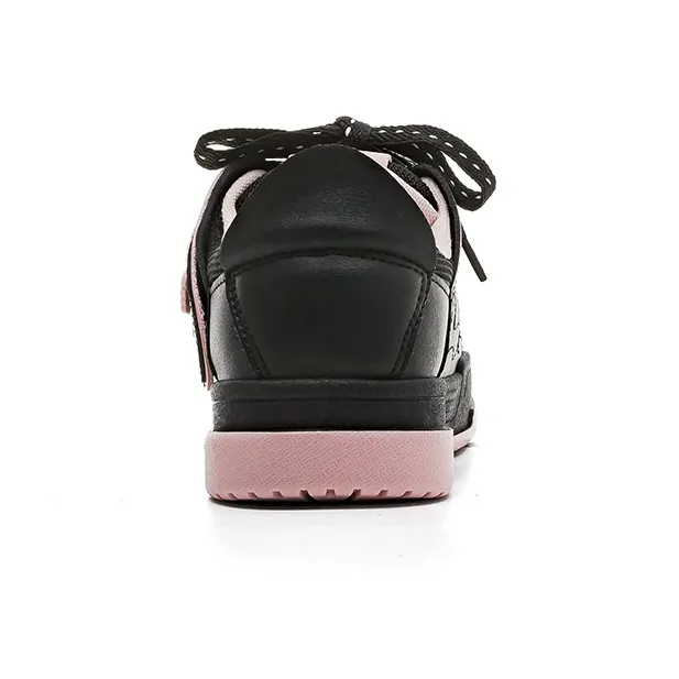 Warrior Anti Slip Wear Resistant Low Top Skateboard Shoes Women's Black Pink-3
