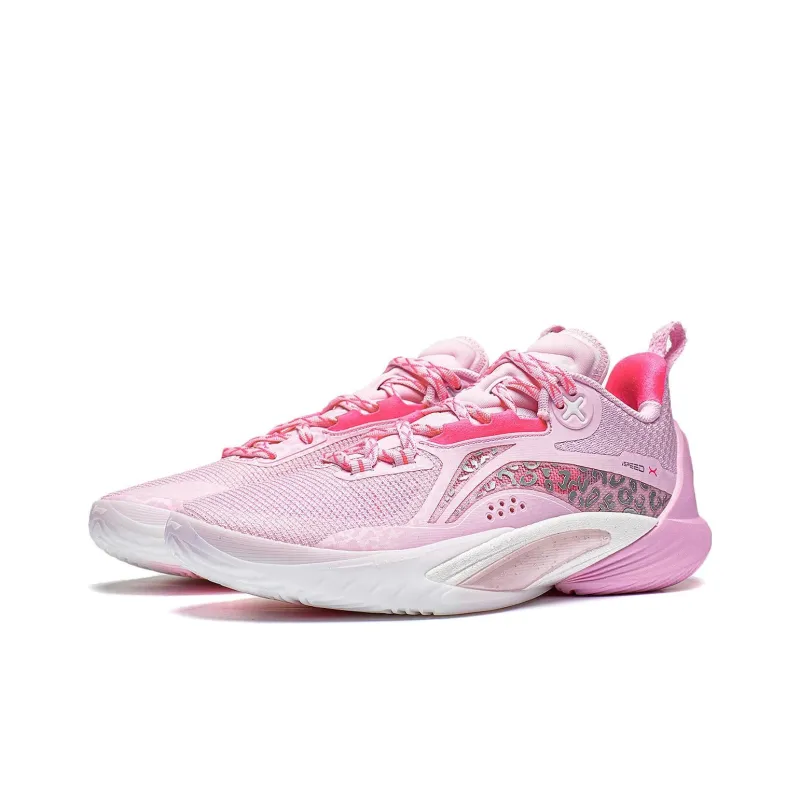 LiNing Speed 10 Durable Breathable Low-Top Basketball Shoes Men's Soft Cherry Blossom Pink-2