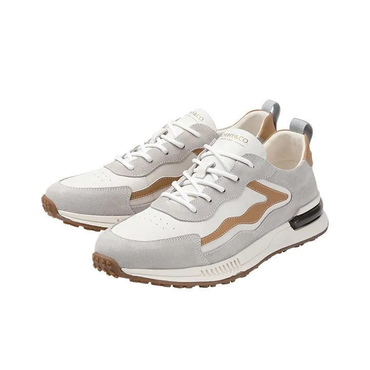 TIMOTHY&CO. Slip Resistant Low Top Casual Shoes Men's White-2