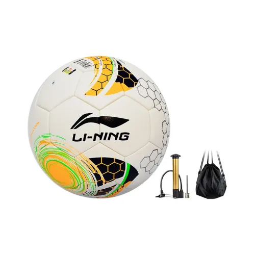 LiNing Size 4 Soccer PU Seamless Thermal bonding Unisex White/Neon Yellow